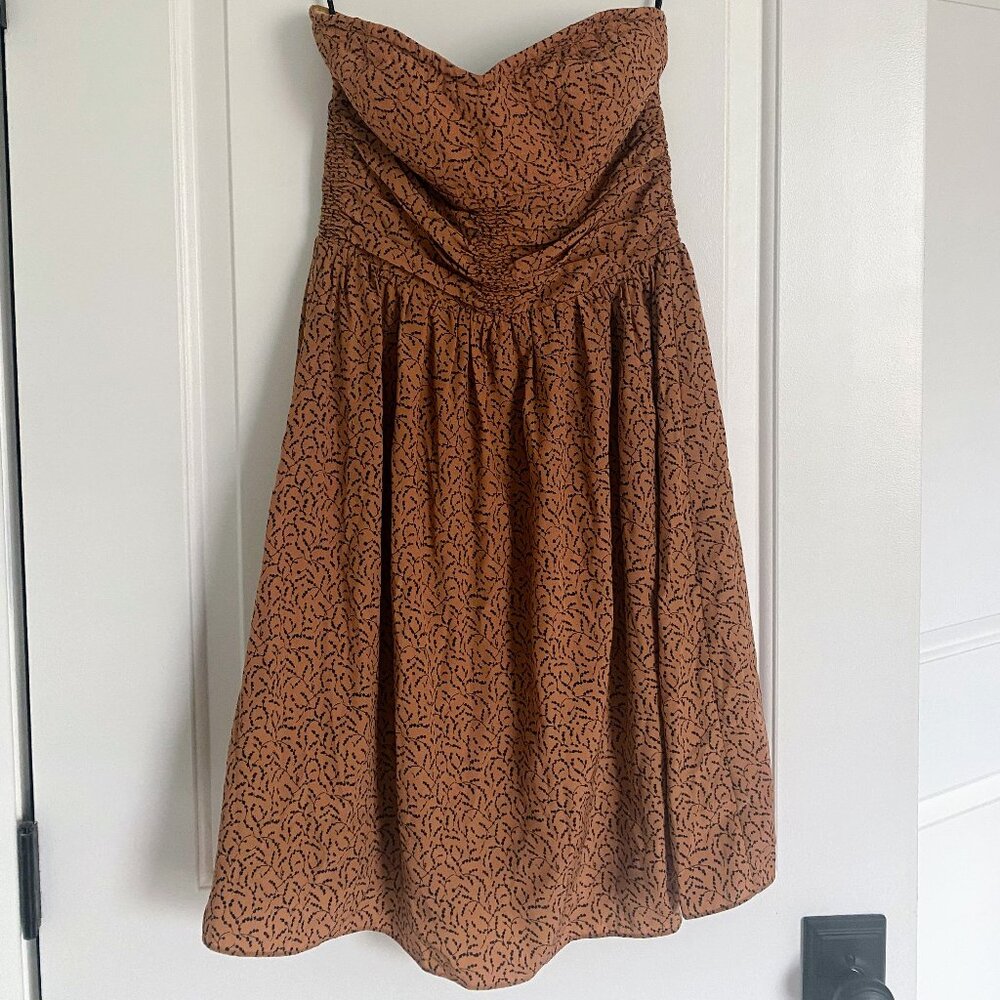 MM Couture Strapless Tan/Black Dress
